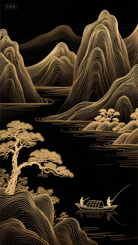 Golden Line Illustration