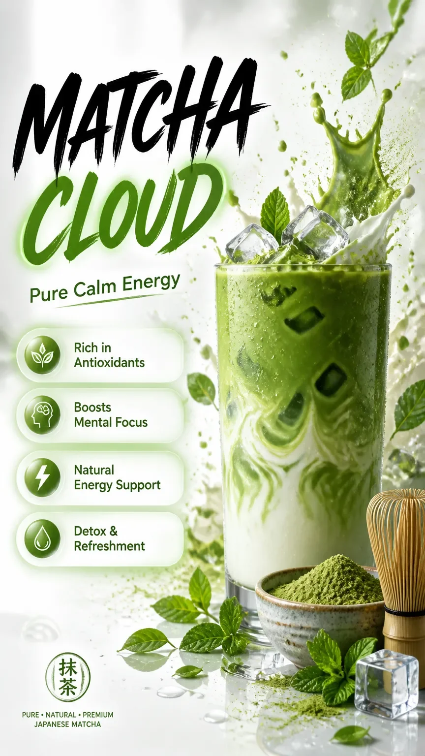 Matcha Beverage Advertising Poster