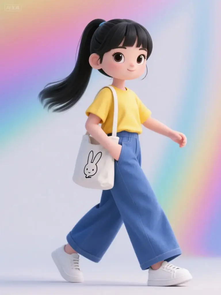 3d卡通年轻女性