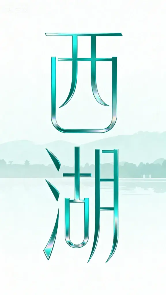 字体设计“西湖”