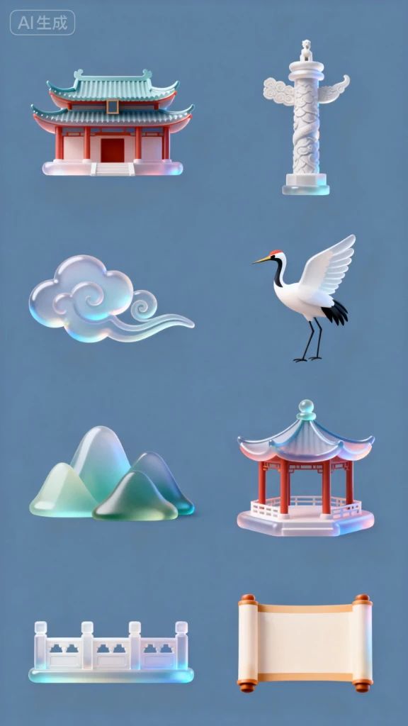 国风3d图标