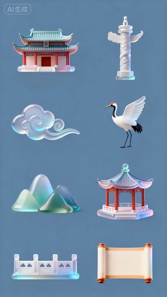 国风3d图标