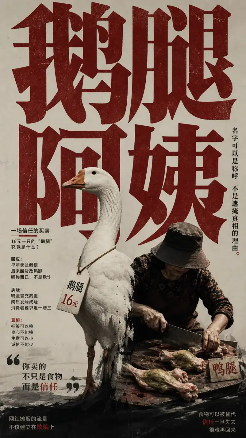 鹅腿阿姨事件海报